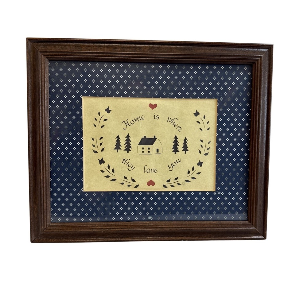 Vintage 1980s R.W. Signed Scherenschnitte Paper Cutting Framed Cottagecore